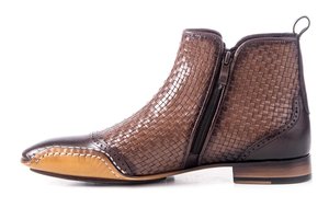 Bottes habillées en cuir véritable tissé pour hommes toute saison de Turquie - Product Image 6