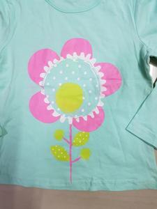 Bangladesh Stock Lot Super Fancy Girls Camiseta de manga larga Multi-Color Flower Printed Cotton for Spring Shipment Overrun - Product Image 2