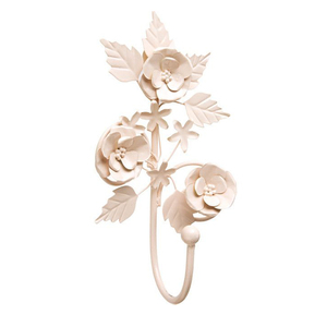 ตะขอแขวนผนังลายดอกกุหลาบโลหะเหล็กแบบชนบทตะขอติดผนังดอกไม้โลหะ - Product Image 1