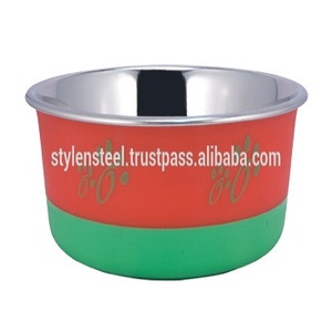 ชามสเตนเลสสำหรับสัตว์เลี้ยงแบบสองสีเขียวและน้ำเงินเป็นมิตรต่อสิ่งแวดล้อม - Product Image 4