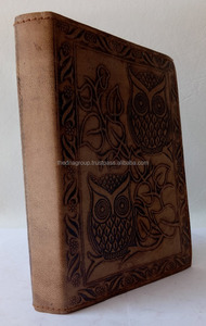 Hecho a mano tamaño B5 diseño de búho en relieve genuino diario de tapa dura escritura única regalos de oficina reflectantes para uso promocional - Product Image 3