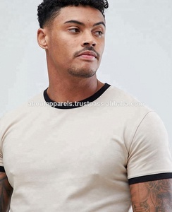 Camiseta personalizada crea tu propia marca, Muscle Gym Fit Ringer en camiseta Beige - Product Image 3