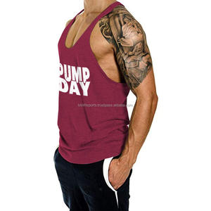 Vente en gros Logo personnalisé couleur hommes débardeurs Fitness été coton Slim Fit chemises hommes musculation sans manches maillot de corps - Product Image 5