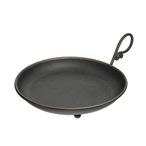 Porte-bougie rond en fer forgé, plateau pour bougie pilier - Product Image 1