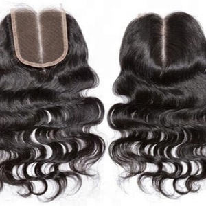 Cierres de cabello humano Remy indio Onda corporal sin procesar con encaje transparente Varios colores - Product Image 1