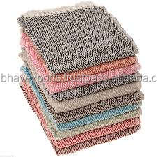 Custom 100% Cotton Jacquard <b>Woven</b> <b>Throws</b> Non-Slip Plain Style in Custom Size and Color for Sofas & Couches - Product Image 2
