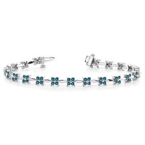 Elegante pulsera de diamantes azules con hermosa pieza de joyería de oro blanco - Product Image 1