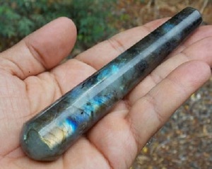 ไม้กายสิทธิ์คริสตัลโอเบลิสก์หินโมราเรียบธรรมชาติลาบราดอไรต์สำหรับนวดหินอัญมณีสไตล์ฮวงจุ้ย - Product Image 2