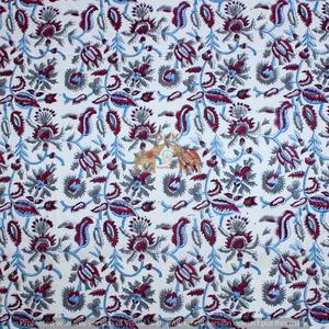 Tela de Algodón Suave con Estampado Floral, Tela con Estampado de Bloques Indio, Tela para Ropa con Estampado de Bloques - Product Image 4