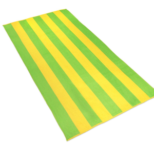Serviette de plage en velours Serviette de plage à rayures teintes en fil de bonne qualité 100% Serviette de plage OEM au prix le moins cher Fabricant en Inde - Product Image 1