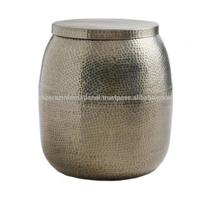 High Quality Modern Metal Hammered Drum <b>Stool</b> Home Hotel <b>Outdoor</b> Living Room Bedroom Entry-Bone Inlay Console Side <b>Stool</b> - Product Image 2