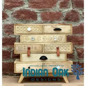 Meubles rustiques en chêne massif antique Tiroirs assortis en bois de manguier Armoire commode Prix de gros Buffets de salle à manger inclus - Product Image 1