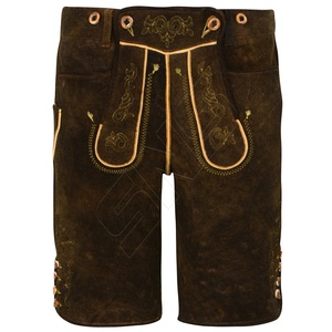 Lederhosen Alemanas Retro |   Pantalones de Cuero Estilo Bávaro Antiguo |   Ropa Tradicional Bordada de Cintura Alta para Hombre, Talla Grande - Product Image 6
