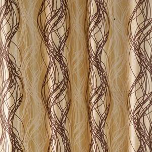 Cotton Spiral Brown and <b>Gold</b> Printed Luxury <b>Curtains</b> - Product Image 2