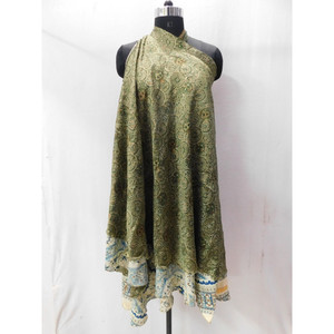 Jupe hippie Vintage en soie, style sari boho, mode gitane, vêtements pour femmes - Product Image 4
