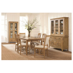 French Style Rectangle Dining Tables and 6 Chairs Upholster Teak Wood - Product Image 1