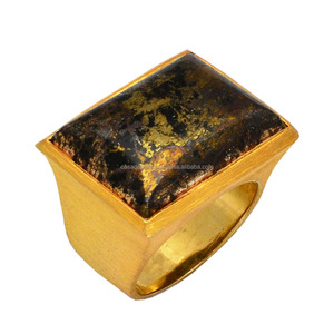 Atractivo Apache chapado en oro sólido 925 plata esterlina chapado en oro anillo hecho a mano joyería mayorista fabricación POR CASA DE PLATA - Product Image 1