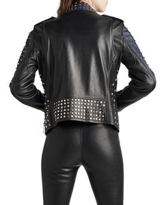 Veste en cuir pour femmes, clou entier - Product Image 2