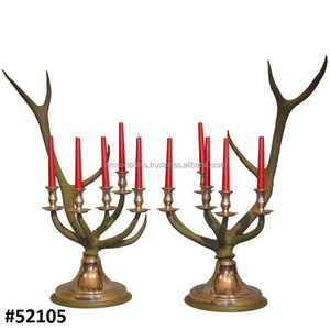 Silver & <b>Black</b> Antique <b>Candle</b> <b>Holder</b> for Home Table Decoration <b>Metal</b> Aluminium Reindeer <b>Candle</b> <b>Holder</b> - Product Image 6