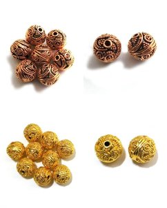 Hecho a mano de forma redonda chapado en oro Bali - Product Image 4