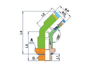 BSPP <span class=keywords><strong>PL</strong></span> 135 G tek dokunuşla G iplik uydurma, açı konektörü, NBPT bağlamak için itin - Product Image 5