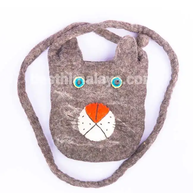 Wholesale Attractive Lion Design Sling Felt Bag for Women