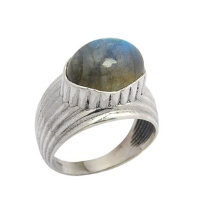 Online Charm <b>Jewelry</b> <b>Handmade</b> 925 Sterling Silver Ring Fancy Design Labradorite Stone and Diamond Eternity Vermeil Rings - Product Image 1