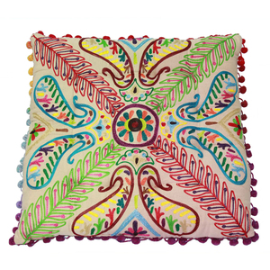 เบาะรองนั่งผ้าคอตตอนปักสำหรับตกแต่งห้องครัวโยคะเก้าอี้รับประทานอาหารทำด้วยมือดีไซน์เนอร์พร้อมคุณสมบัติการนวด - Product Image 1