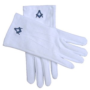 Gants de cérémonie brodés pour francs-maçons de l'arche royale, gants en coton de haute qualité - Product Image 1