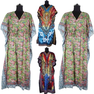 Caftán largo estampado para mujer, ropa de talla grande, venta al por mayor - Product Image 1