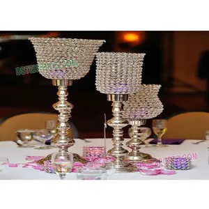 Bruiloft Tafellamp Kristal Type Stand Indiase Bruiloft Zilveren Kristal Centrum Stuk Bruiloft Tafel Centerpieces