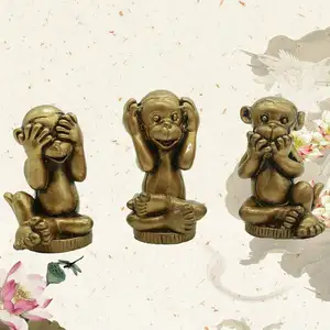 Resin See Hear Speak No Evil Monkey Figurines Home Decorative