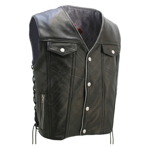 Nouvelle Collection de cuir de motard élégant sur mesure pour hommes avec du cuir véritable avec un gilet en cuir de motard de haute qualité à bas prix - Product Image 3