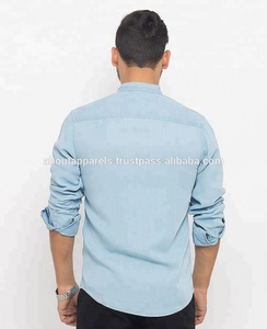 Top Venta Precio barato Mujeres Denim Camisas negras con bordado Transpirable Dos bolsillos Camisas de mezclilla - Product Image 5