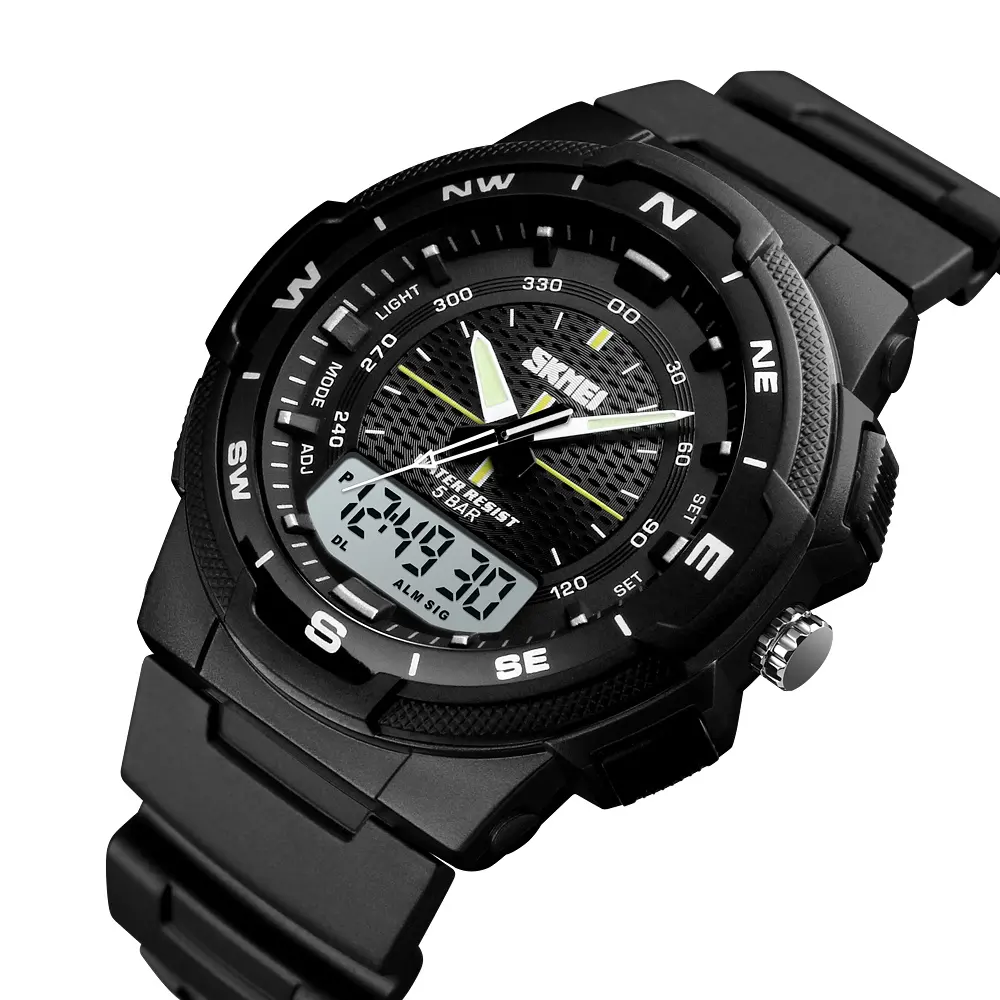 SKMEI 1454 Multifunction Analog Digital Electronic Watch Mens Sport Waterproof Wristwatch