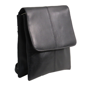 กระเป๋าสะพายหนังแท้สำหรับทุกเพศมีซิปกระเป๋าสไตล์ธุรกิจลำลอง - Product Image 1