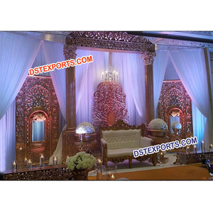 Décor de scène de mariage ramajwada, nouveau thème de décoration d'arrière-plan pour scène de mariage Rajasthani, belle scène de mariage - Product Image 1