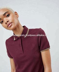 ชุดเสื้อโปโลแขนยาวสำหรับผู้หญิงผ้าคอตตอนโพลีเอสเตอร์พิมพ์ลายลำลองแบบสั้นโลโก้บริษัท - Product Image 3