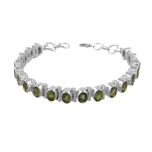 Bracelet Femme Pierre Péridot Look Vintage Argent Sterling 925 - Product Image 1