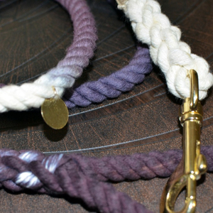 Braided Nylon Cotton Ombre Brown Rope Dog <b>Leash</b> / Collar - Product Image 1