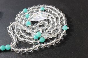 Haute qualité fabriqué à la main 108 perles Yoga Mala collier chapelet spirituel Amazonite Quartz diamant gland religieux fête accessoire - Product Image 5