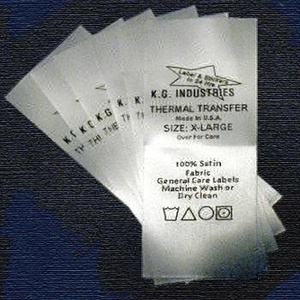 OEM personalizado corte ultrasónico satén personalizado barato impresión cuidado etiquetas para ropa - Product Image 5