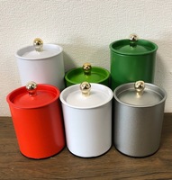Boîte à thé ronde en métal Bluesky, élégante et artisanale, pour le stockage du thé, fabriquée au Japon