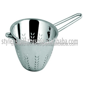 กระชอนผลไม้หลายขนาดสแตนเลสโลหะกระชอนที่มีการจัดการสแตนเลสใบกระชอนที่มีด้ามยาว - Product Image 3