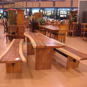 ชุดโต๊ะอาหารพร้อมไม้ Suar Albizia Saman Wood Samanea Saman (ต้นฝน) - Product Image 1