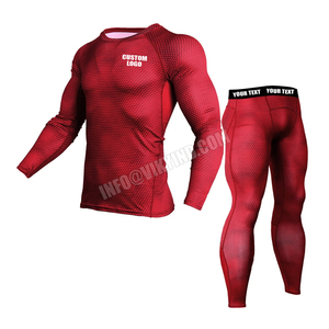 Sublimated Mma Rashguard for <b>Men</b> Muay Thai Mma T Shirt Long Sleeve Kickboxing Compression Shirt with Pant - Product Image 6