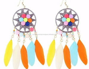 Pendientes de borla de hilo de ganchillo - Product Image 1