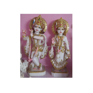 Mármol Makrana Radha krishna amor Murti Bihari Lal hermosa estatua Kanha o Radhika Rani Ji ki famosa murti - Product Image 1