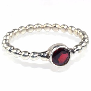 Jolie bague en argent Sterling 925 avec grenat de forme ronde, grossiste de bijoux en argent, bijoux en argent Sterling - Product Image 4