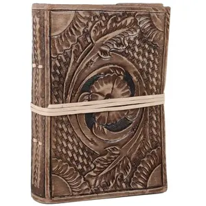 Véritable Vintage A6 Handtooled Embossed Leather Journal Cover 100 Sheets Handmade Paper Blank Notebook Sketch Calligraphy DIY NEW - Product Image 1